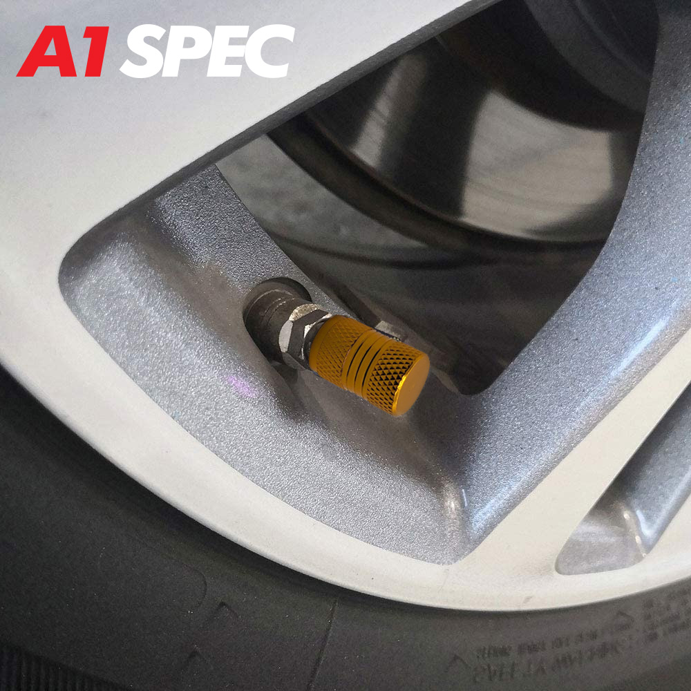 Gold 4PCS Dual Grip Valve Stem Caps anodized Aluminum Tire Valve Cap Set, Corrosion Resistant, Universal Stem Covers for Cars Trucks Motorcycles SUVs and Bikes - Image 2
