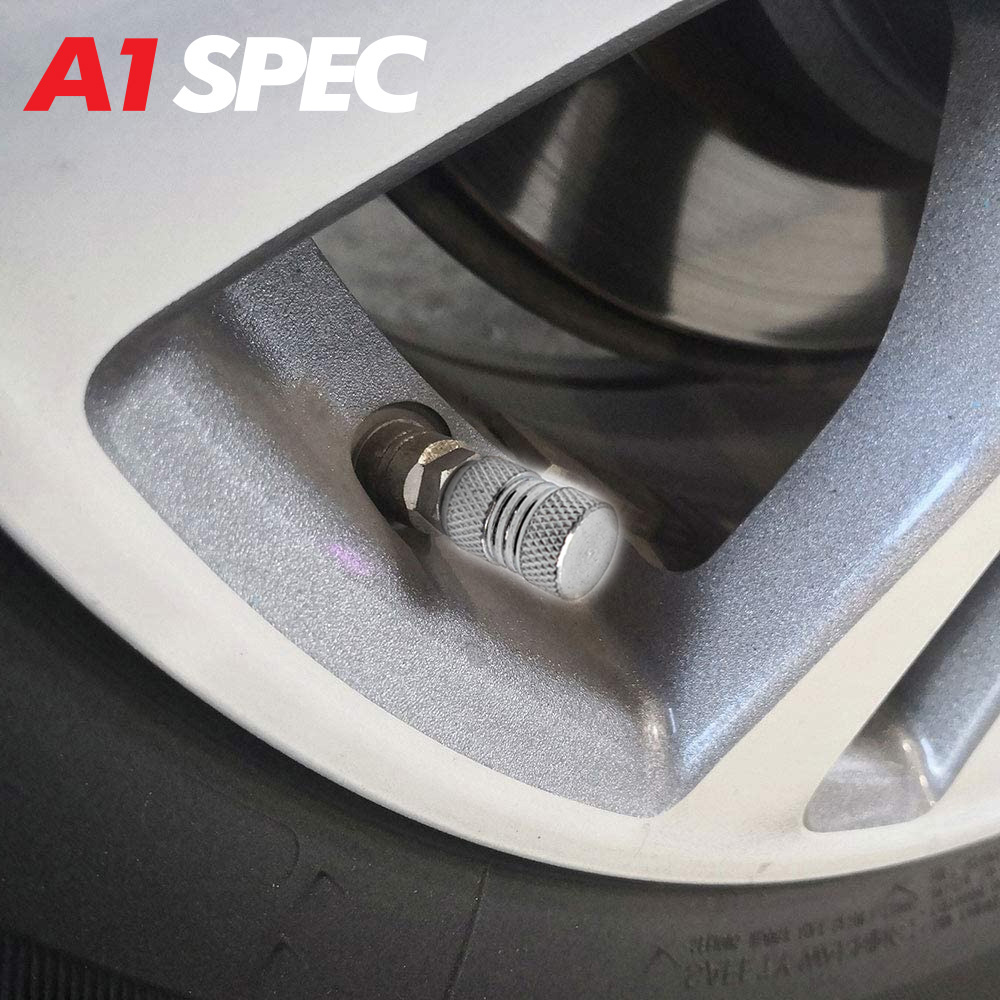 Silver 4PCS Dual Grip Valve Stem Caps anodized Aluminum Tire Valve Cap Set, Corrosion Resistant, Universal Stem Covers for Cars Trucks Motorcycles SUVs and Bikes - Image 2